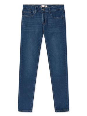 Levi's Kids whiskering-effect skinny jeans - Blue