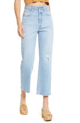 levi's Levi's Ribcage Ripped High Waist Ankle Straight Leg Jeans in Samba Done