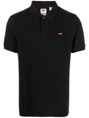Levi's logo-patch cotton polo shirt - Black