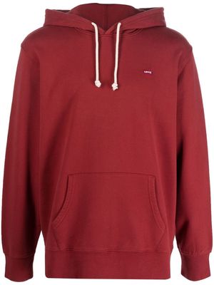 LEVI'S logo-patch long-sleeve hoodie - Red