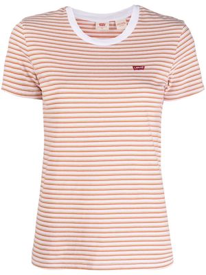 Levi's logo-patch striped T-shirt - White