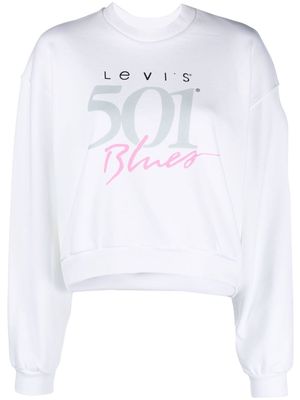 Levi's logo-print cropped sweatshirt - White