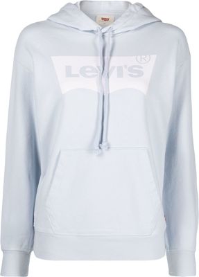 Levi's logo-print drawstring hoodie - Blue