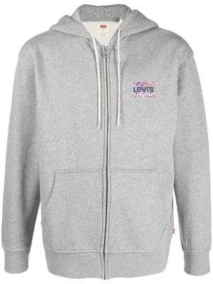 Levi's logo-print zip-up hoodie - Grey
