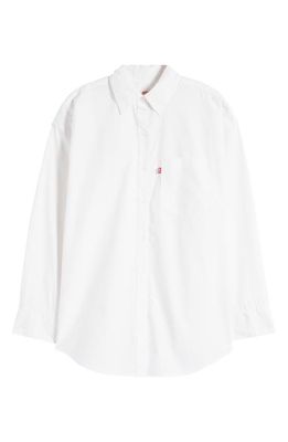 levi's Lola Oversize Cotton Poplin Button-Up Shirt in Bright White