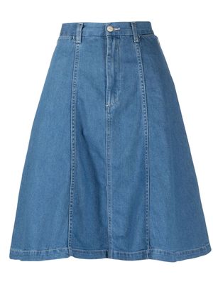 Levi's: Made & Crafted A-line mid-length skirt - Blue