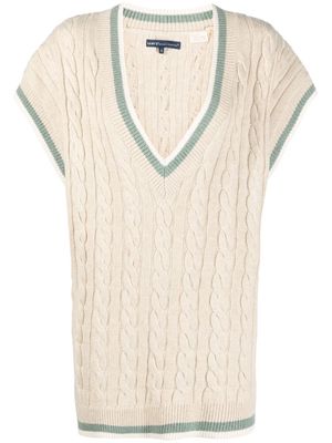 Levi's: Made & Crafted cable-knit V-neck sweater - Neutrals