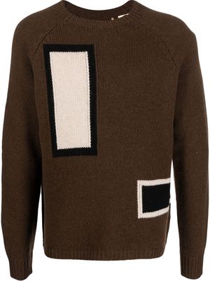 Levi's: Made & Crafted geometric-pattern knit sweater - Brown