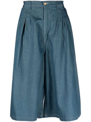 Levi's: Made & Crafted pleated wide-leg cropped jeans - Blue