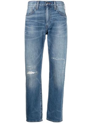 Levi's: Made & Crafted ripped-detail straight-leg jeans - Blue