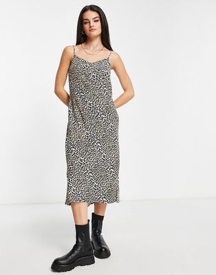 Levi's marietts slip dress in leopard print-Brown