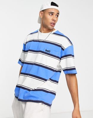 Levi's oversized T-shirt with pocket in blue stripe