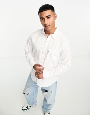 Levi's Oxford shirt with batwing logo in white