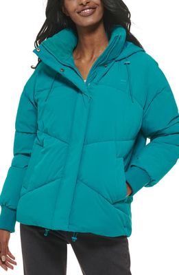 levi's Quilted Puffer Jacket in Teal