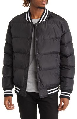 levi's Quilted Varsity Bomber Jacket in Black