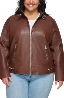 levi's Racer Faux Leather Jacket in Chocolate Brown