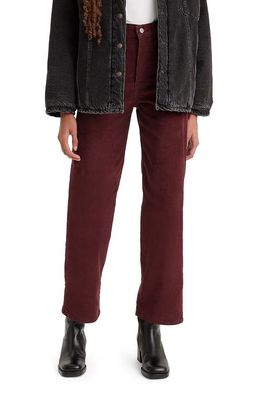 levi's Ribcage High Waist Ankle Straight Leg Corduroy Jeans in Decadent Chocolate