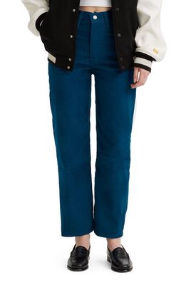 levi's Ribcage High Waist Ankle Straight Leg Corduroy Jeans in Gibralter Sea