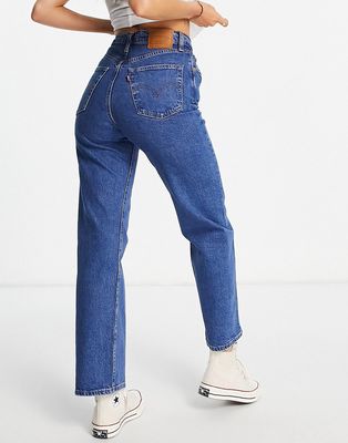 Levi's ribcage straight ankle jeans in mid wash blue