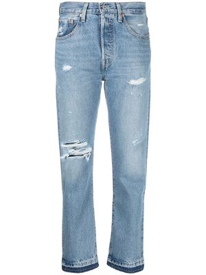 Levi's ripped-detail cropped jeans - Blue
