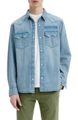 levi's Sawtooth Relaxed Fit Western Denim Shirt in T2 Mt Marcy Medium