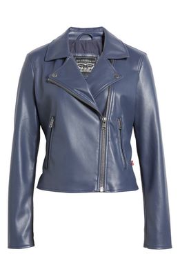 levi's Shrunken Faux Leather Moto Jacket in Odyssey Grey