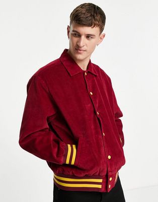 Levi's Skateboarding corduroy varsity jacket in warm cabernet red
