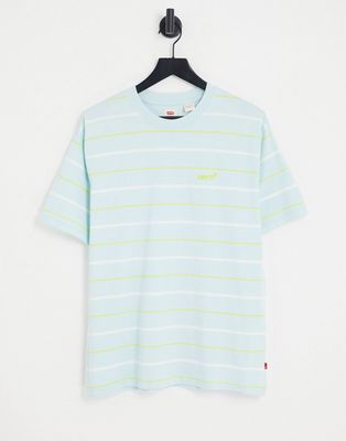 Levi's T-shirt in blue with stripes and small logo