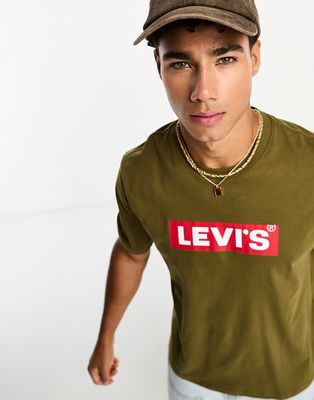 Levi's t-shirt with boxtab logo in olive green