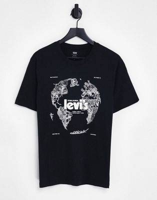 Levi's t-shirt with planet chest print in black