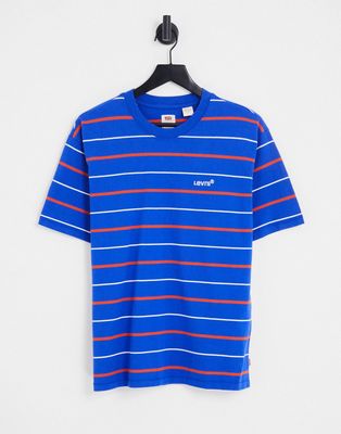 Levi's T-shirt with small logo in blue stripe