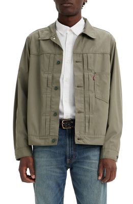 levi's Type I Poplin Trucker Jacket in Smokey Olive