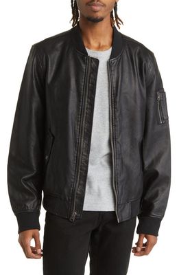 levi's Varsity Faux Leather Bomber Jacket in Black