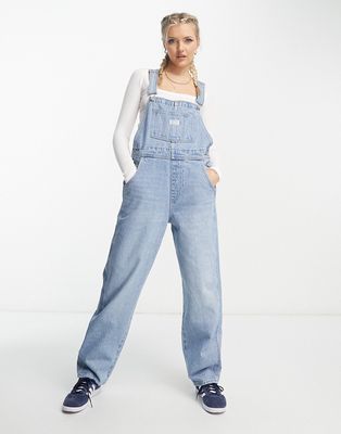 Levi's vintage overall overalls in mid wash blue
