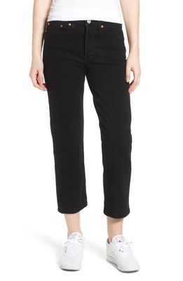 levi's Wedgie High Waist Straight Jeans in Black Sprout