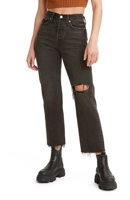 levi's Wedgie Ripped High Waist Crop Straight Leg Jeans in After Sunset