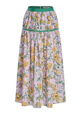 Levon Floral Midi-Skirt