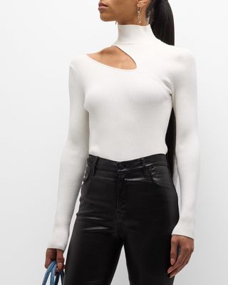 Lexi Cutout Mock-Neck Sweater