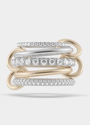 Leyla 18K Gold 5-Band Diamond Stacked Ring