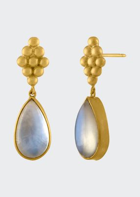 Lg Moonstone Nona Earrings 22K Gold