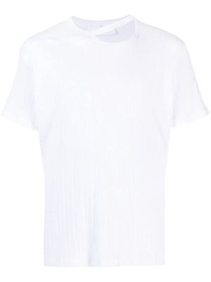 LGN LOUIS GABRIEL NOUCHI cut-out plissé cotton T-shirt - White