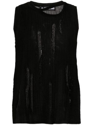 LGN LOUIS GABRIEL NOUCHI distressed knitted tank top - Black