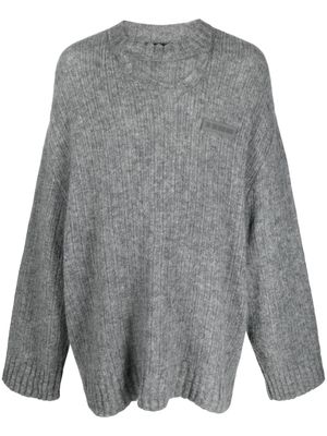 LGN LOUIS GABRIEL NOUCHI logo-patch knitted jumper - Grey