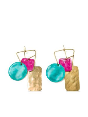 Lhd geometric-design drop earrings - Multicolour