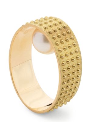 Lia Di Gregorio 18kt yellow gold Be Touched pearl ring