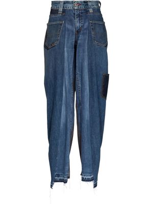 Liam Hodges Unified Patchwork wide-leg denim jeans - Blue