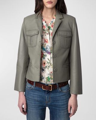 Liam Leather Shirt Jacket