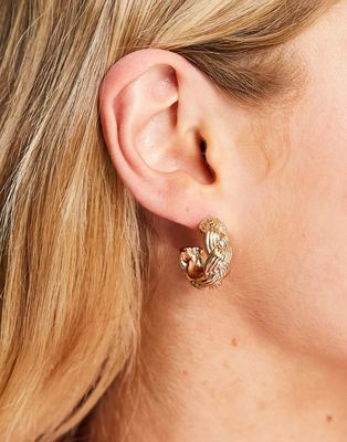 Liars & Lovers chunky twist hoop earrings in gold tone