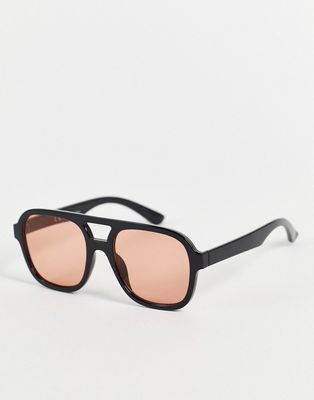Liars & Lovers square sunglasses with orange lens
