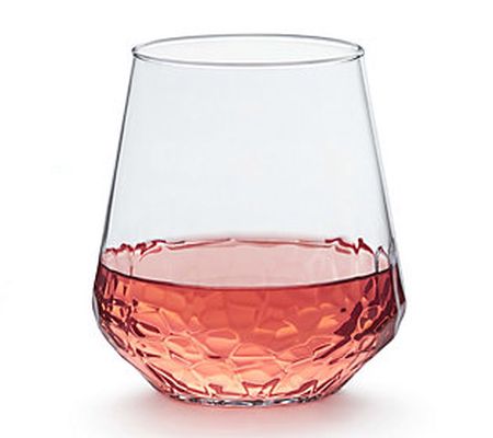 Libbey Hammered Stemless Wine Glasses, Set of 8